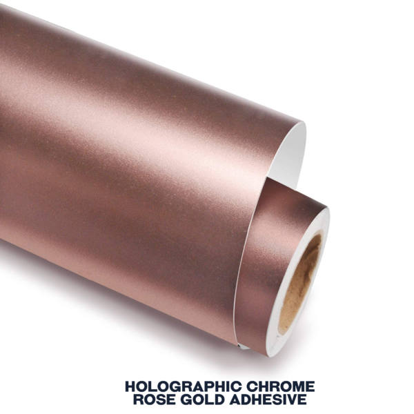 Adhesive Vinyl Holographic - Chrome Satin Rose Gold
